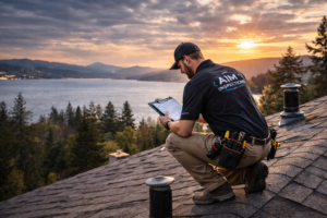 Coeur d'Alene Home Inspector performing roof inspection